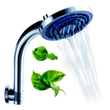 a shower head with water flowing from it