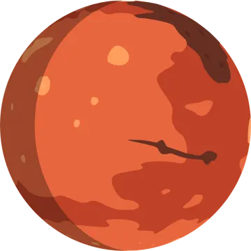 an orange planet with a white background