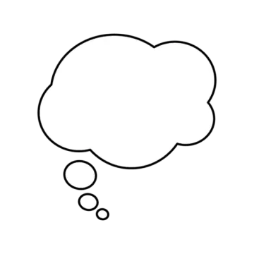 a black and white speech bubble
