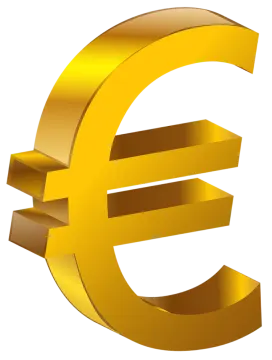 a golden euro symbol