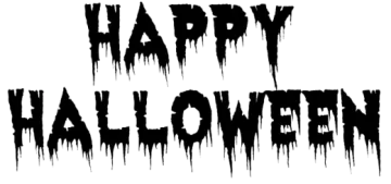a black and white image with the words happy halloween