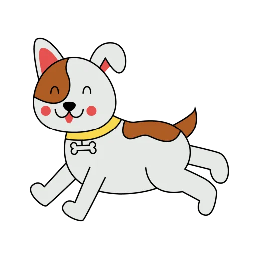 a cartoon dog running on a white background