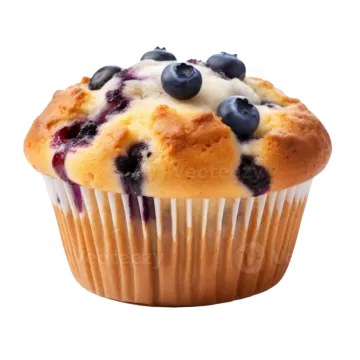 a muffin with blueberries on top