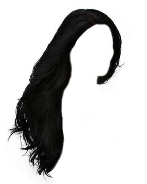 a black wig on a white background