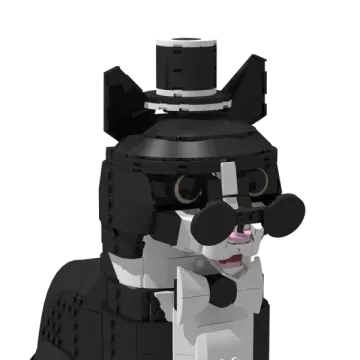 a black and white dog wearing a top hat