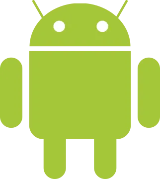 a green android logo on a white background