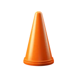 an orange cone on a white background