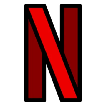 the letter n in red and black