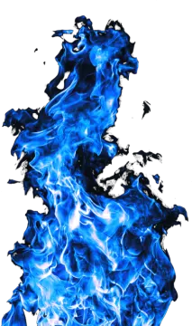 blue fire on a white background