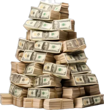 a christmas tree made out of money