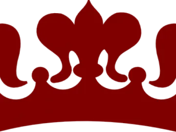 a red crown on a white background