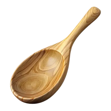 a wooden spoon on a white background