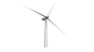 a wind turbine on a white background