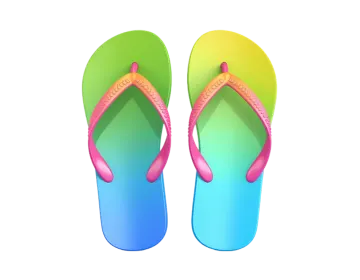 a pair of colorful flip flops