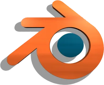 an orange and blue logo with the letter p