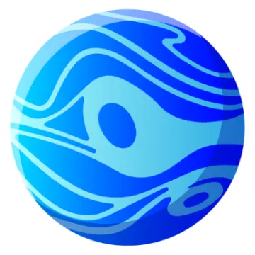 a blue sphere with waves on it