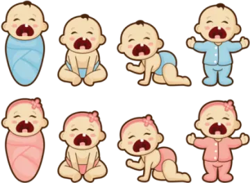 a set of babys with different expressions
