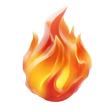 a fire flame on white background