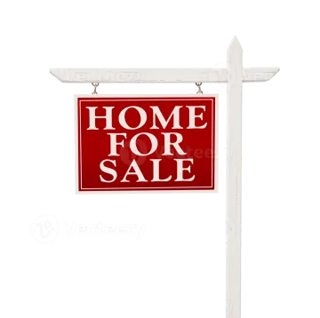a home for sale sign on a white background