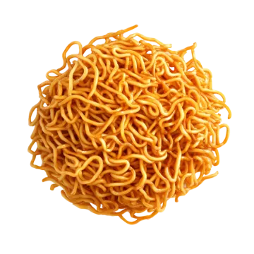 a pile of noodles on a white background