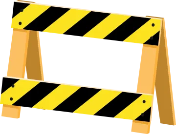 a yellow and black caution sign on a white background