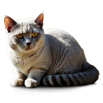 a gray and white cat sitting on a white surface