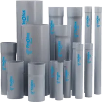 a pile of grey plastic rolls