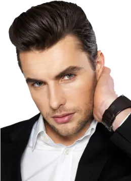a man wearing a black jacket and white shirt