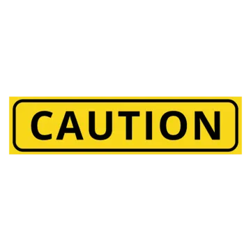 a caution sign on a white background