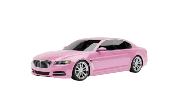a pink car on a white background
