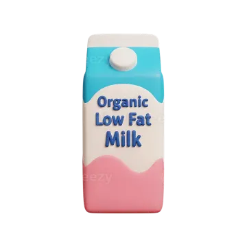 a bottle of milk with the words organic low milk on it
