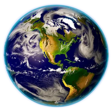 the earth with a white background