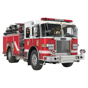 a red fire truck on a white background