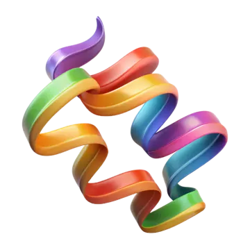 a group of colorful ribbons on white background