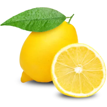 two lemons and one half cut in half