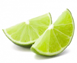 lime slices on a white background