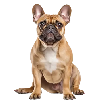 a small brown and white dog sitting down