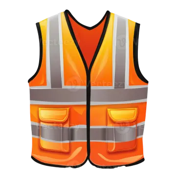 an orange safety vest on a white background