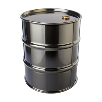 a black barrel with a gold lid