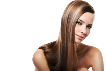a woman with long brown hair
