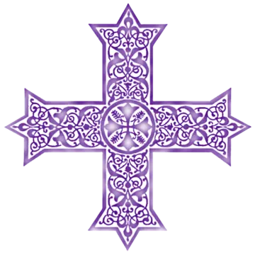 a purple cross with an intricate design