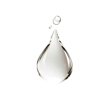 a water droplet on a white background