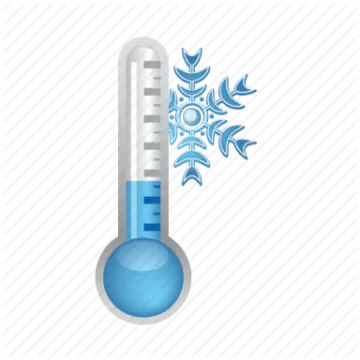 a thermometer with snow flakes on it