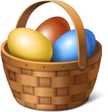 a basket full of easter eggs