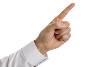 a person pointing their finger at the camera