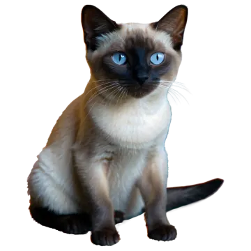 a black and white cat with blue eyes