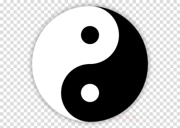 A yin symbol on a transparent background