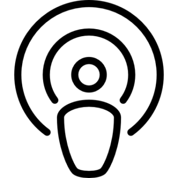 a black and white icon of a microphone