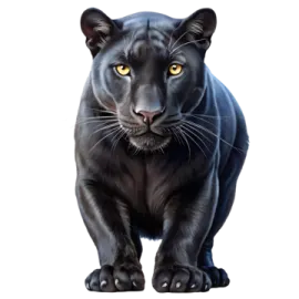 a black panther on a white background