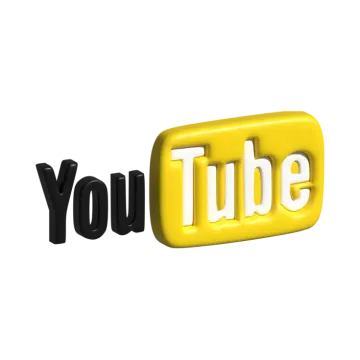 a yellow youtube logo on a white background